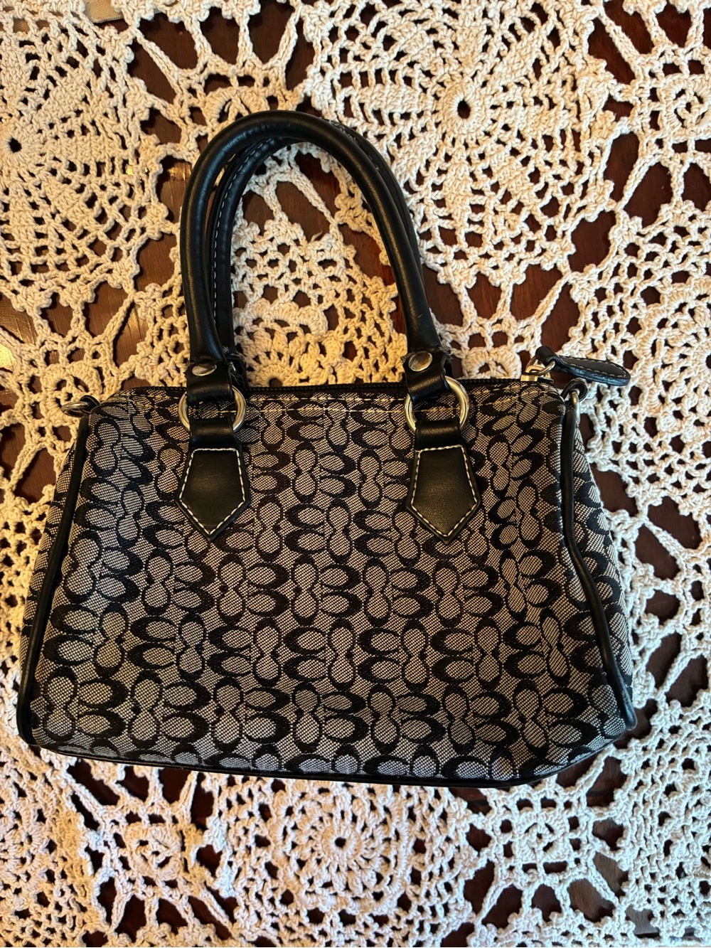 Vintage Coach Y2K Signature Canvas Hampton /Soho Satchel Jacquard Pristine!